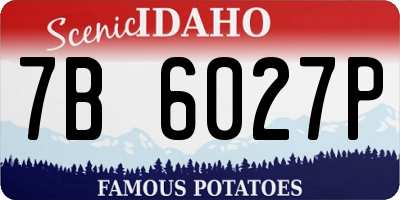 ID license plate 7B6027P