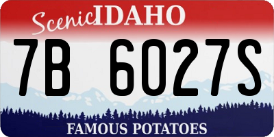 ID license plate 7B6027S