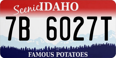 ID license plate 7B6027T