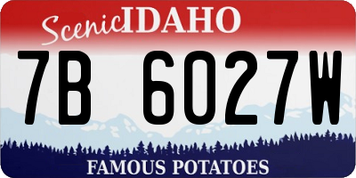 ID license plate 7B6027W