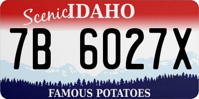 ID license plate 7B6027X