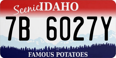 ID license plate 7B6027Y