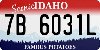 ID license plate 7B6031L
