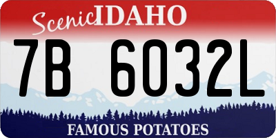 ID license plate 7B6032L