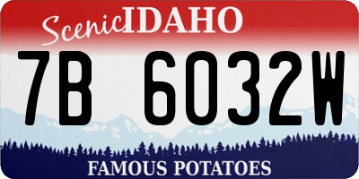 ID license plate 7B6032W