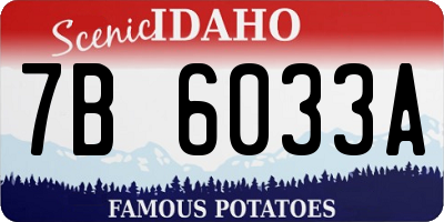 ID license plate 7B6033A