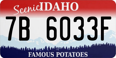 ID license plate 7B6033F