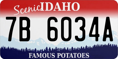 ID license plate 7B6034A