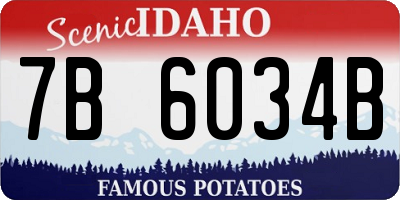 ID license plate 7B6034B