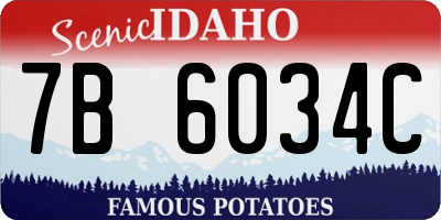 ID license plate 7B6034C