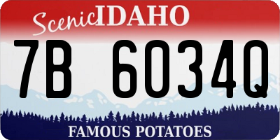 ID license plate 7B6034Q