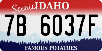 ID license plate 7B6037F