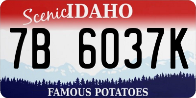 ID license plate 7B6037K