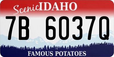 ID license plate 7B6037Q