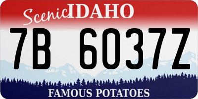 ID license plate 7B6037Z