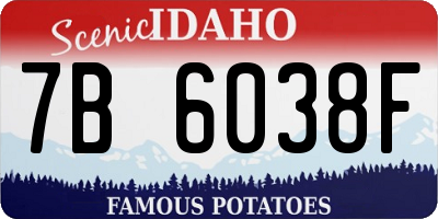 ID license plate 7B6038F