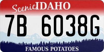 ID license plate 7B6038G