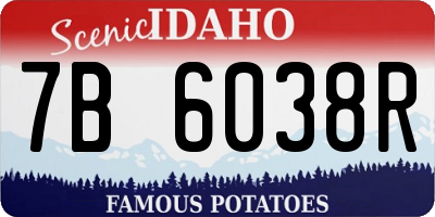 ID license plate 7B6038R