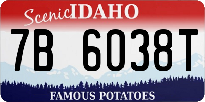ID license plate 7B6038T