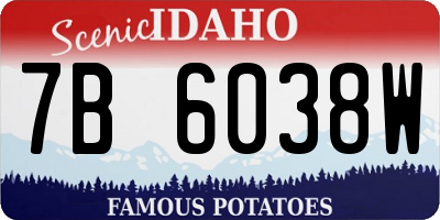 ID license plate 7B6038W