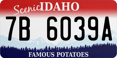 ID license plate 7B6039A