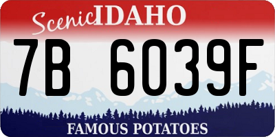 ID license plate 7B6039F