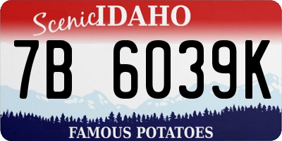 ID license plate 7B6039K
