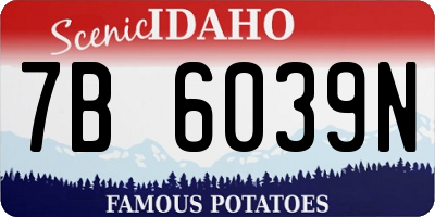 ID license plate 7B6039N