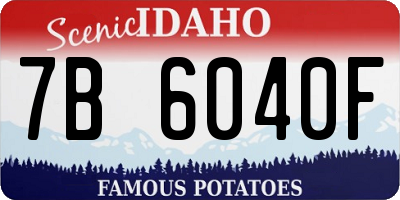 ID license plate 7B6040F