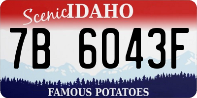 ID license plate 7B6043F