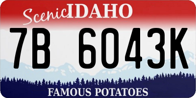 ID license plate 7B6043K