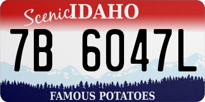 ID license plate 7B6047L