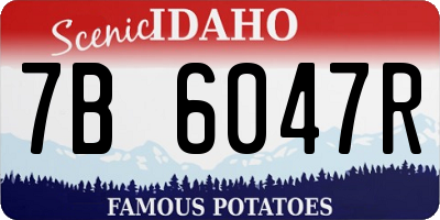 ID license plate 7B6047R