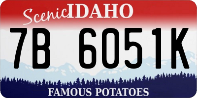 ID license plate 7B6051K