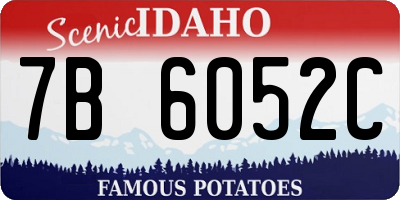 ID license plate 7B6052C