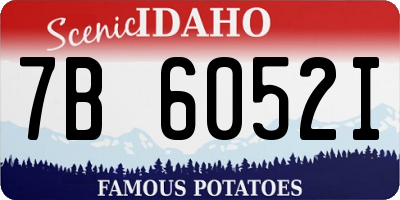 ID license plate 7B6052I