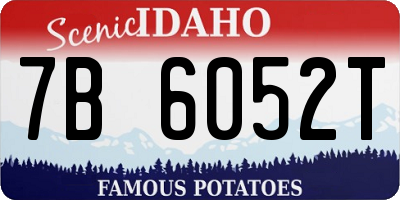 ID license plate 7B6052T