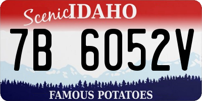 ID license plate 7B6052V