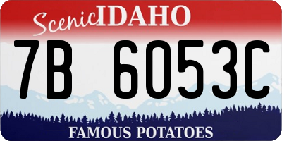 ID license plate 7B6053C