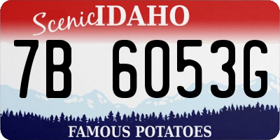 ID license plate 7B6053G