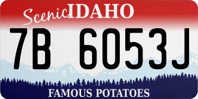ID license plate 7B6053J