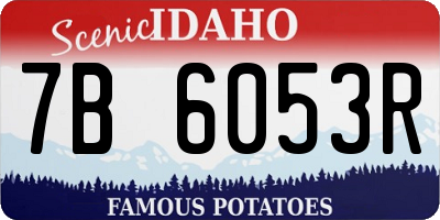 ID license plate 7B6053R