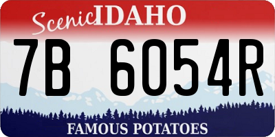 ID license plate 7B6054R