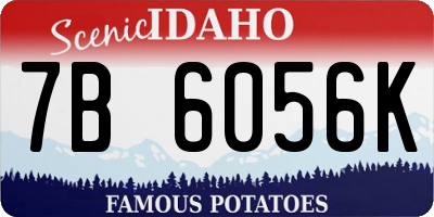 ID license plate 7B6056K