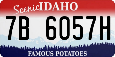 ID license plate 7B6057H