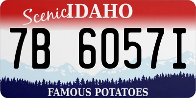 ID license plate 7B6057I
