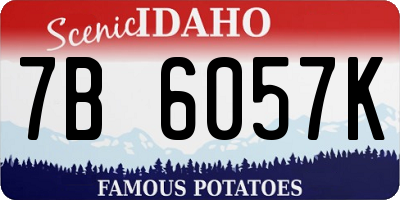 ID license plate 7B6057K