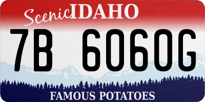 ID license plate 7B6060G