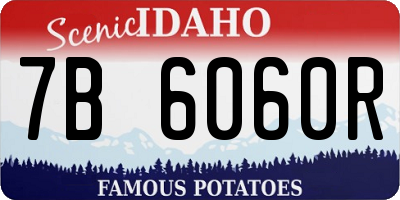 ID license plate 7B6060R