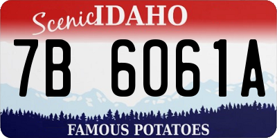 ID license plate 7B6061A